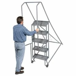 Tri-Arc 5 Step Steel 24"W Step Tilt And Roll Ladder - Grip Strut Tread - KDTF105242 26 Tri-Arc 5 Step Steel 24"W Step Tilt And Roll Ladder - Grip Strut Tread - KDTF105242 -Ladders Sales Store 975230gs 13