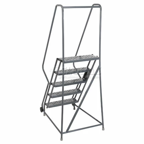 Tri-Arc 5 Step Steel 24"W Step Tilt And Roll Ladder - Perforated Tread - KDTF105246 5 Tri-Arc 5 Step Steel 24"W Step Tilt And Roll Ladder - Perforated Tread - KDTF105246 - Image 3