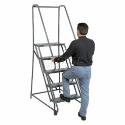 Tri-Arc 5 Step Steel 24"W Step Tilt And Roll Ladder - Perforated Tread - KDTF105246 23 Tri-Arc 5 Step Steel 24"W Step Tilt And Roll Ladder - Perforated Tread - KDTF105246 -Ladders Sales Store 975230ps 03