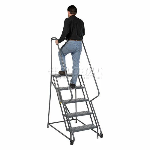 Tri-Arc 5 Step Steel 24"W Step Tilt And Roll Ladder - Perforated Tread - KDTF105246 11 Tri-Arc 5 Step Steel 24"W Step Tilt And Roll Ladder - Perforated Tread - KDTF105246 - Image 9