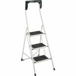 Hailo Safety Plus 3 Step Steel Folding Step Ladder - 4343-001