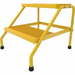 Vestil Aluminum Yellow Step Stand - 2 Step - SSA-2-KD-Y 8 Vestil Aluminum Yellow Step Stand - 2 Step - SSA-2-KD-Y -Ladders Sales Store B1529973 3