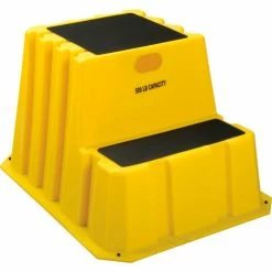 Diversified Plastics 2 Step Nestable Plastic Step Stand - Yellow 25-3/4"W x 32-3/4"D x 20-1/2"H - NST-2-14