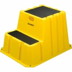 Diversified Plastics 2 Step Nestable Plastic Step Stand - Yellow 25-3/4"W x 32-3/4"D x 20-1/2"H - NST-2-14 -Ladders Sales Store B1817888 08