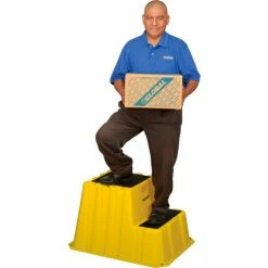 Diversified Plastics 2 Step Nestable Plastic Step Stand - Yellow 25-3/4"W x 32-3/4"D x 20-1/2"H - NST-2-14 -Ladders Sales Store B1817888 10