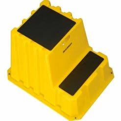 Diversified Plastics 2 Step Tall Nestable Plastic Step Stand - Yellow 24-3/4"W x 33"D x 24"H - NTXST-2-14 -Ladders Sales Store B1817889 02