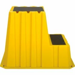 Diversified Plastics 2 Step Tall Nestable Plastic Step Stand - Yellow 24-3/4"W x 33"D x 24"H - NTXST-2-14 -Ladders Sales Store B1817889 03