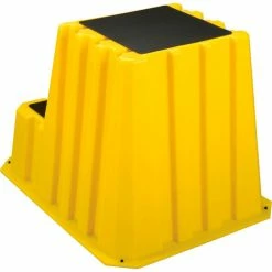 Diversified Plastics 2 Step Tall Nestable Plastic Step Stand - Yellow 24-3/4"W x 33"D x 24"H - NTXST-2-14 -Ladders Sales Store B1817889 04