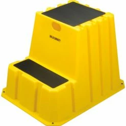 Diversified Plastics 2 Step Tall Nestable Plastic Step Stand - Yellow 24-3/4"W x 33"D x 24"H - NTXST-2-14 -Ladders Sales Store B1817889 08