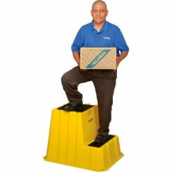 Diversified Plastics 2 Step Tall Nestable Plastic Step Stand - Yellow 24-3/4"W x 33"D x 24"H - NTXST-2-14 -Ladders Sales Store B1817889 10