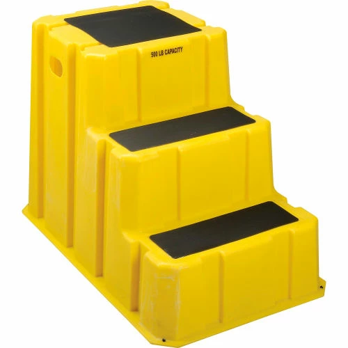 Diversified Plastics 3 Step Nestable Plastic Step Stand - Yellow 25-3/4"W x 42"D x 29"H - NST-3-14 3 Diversified Plastics 3 Step Nestable Plastic Step Stand - Yellow 25-3/4"W x 42"D x 29"H - NST-3-14