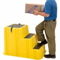 US Roto Molding 3 Step Nestable Plastic Step Stand - Yellow 26"W x 43"D x 28"H - NST-3 YEL -Ladders Sales Store B2185952 03