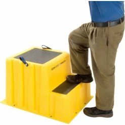 US Roto Molding 2 Step Nestable Plastic Step Stand - Yellow 26"W x 33"D x 20"H - NST-2 YEL -Ladders Sales Store B2185971 03