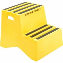 US Roto Molding 2 Step Plastic Step Stand - Yellow 21"W x 24-1/2"D x 19-1/2"H - ST-2 YEL