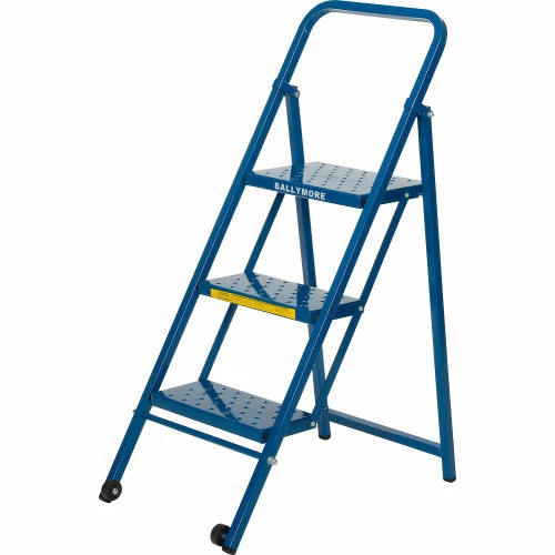 Ballymore 3 Step Thin Line Folding Step Ladder, 300 lb. Capacity, Blue - TL318 3 Ballymore 3 Step Thin Line Folding Step Ladder, 300 lb. Capacity, Blue - TL318
