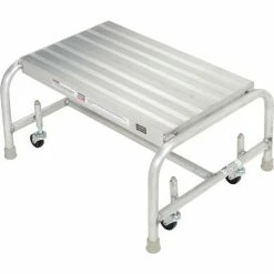 Tri-Arc 1 Step Mobile Aluminum Step Stand w/ Solid Ribbed Top Step & 24"W Platform - WLAR001244 -Ladders Sales Store B593656 04