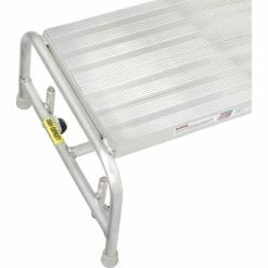 Tri-Arc 1 Step Mobile Aluminum Step Stand w/ Solid Ribbed Top Step & 24"W Platform - WLAR001244 -Ladders Sales Store B593656 06