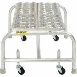 Tri-Arc 1 Step Mobile Aluminum Step Stand w/ Grip Strut Top Step & 24"W Platform - WLAR001245 -Ladders Sales Store B593657 02