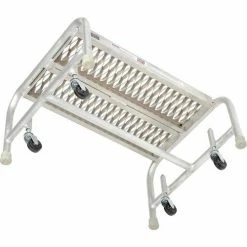 Tri-Arc 1 Step Mobile Aluminum Step Stand w/ Grip Strut Top Step & 24"W Platform - WLAR001245 -Ladders Sales Store B593657 04