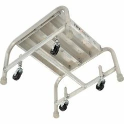 Tri-Arc 1 Step Mobile Aluminum Step Stand w/ Solid Ribbed Top Step & 16"W Platform - WLAR001164 -Ladders Sales Store B593658 04