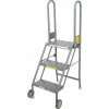 Tri-Arc 3 Step Folding Rolling Ladder Stand - Perforated Tread - KDMF103166 -Ladders Sales Store B593660