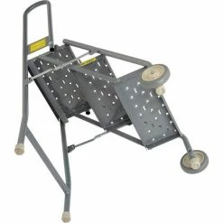 Tri-Arc 3 Step Folding Rolling Ladder Stand - Perforated Tread - KDMF103166 -Ladders Sales Store B593660 08