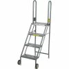 Tri-Arc 4 Step Folding Rolling Ladder Stand - Perforated Tread - KDMF104166 2 Tri-Arc 4 Step Folding Rolling Ladder Stand - Perforated Tread - KDMF104166 -Ladders Sales Store B593661