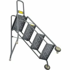 Tri-Arc 4 Step Folding Rolling Ladder Stand - Perforated Tread - KDMF104166 -Ladders Sales Store B593661 07
