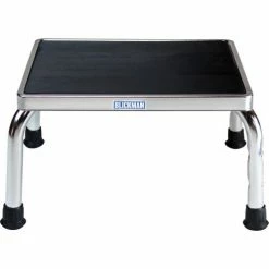 Blickman Step Stool 1250 Chrome w/o Handrail w/Mounting Holes, 14-1/4"W x 11-3/8"D x 9"H