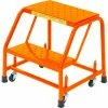 Ballymore Perforated 16"W 2 Step Steel Rolling Ladder 10"D Top Step - Orange - 218P-O