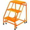 Ballymore Grip 16"W 3 Step Steel Rolling Ladder 10"D Top Step - Orange - 318G-O 2 Ballymore Grip 16"W 3 Step Steel Rolling Ladder 10"D Top Step - Orange - 318G-O -Ladders Sales Store BLL 318G O