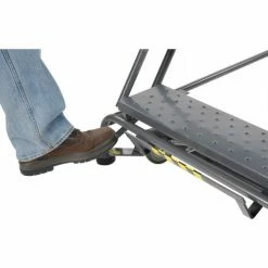 Ballymore Perforated 24"W 7 Step Steel Rolling Ladder 14"D Top Step- Lock Style B - FS073014P -Ladders Sales Store Bally Brake Detail 07 2
