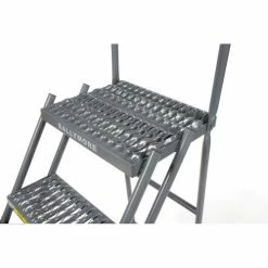 Ballymore Grip 16"W 5 Step Steel Rolling Ladder 14"D Top Step - FSH518G -Ladders Sales Store Bally Grip Detail 09 4