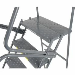Ballymore Perforated 24"W 9 Step Steel Rolling Ladder 14"D Top Step - FS093214P -Ladders Sales Store Bally Perf Detail 08 1
