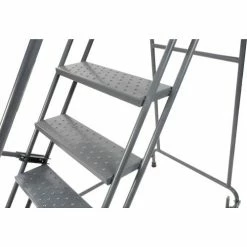 Ballymore Perforated 16"W 5 Step Steel Rolling Ladder 14"D Top Step - FSH518P -Ladders Sales Store Bally Perf Detail 09 3