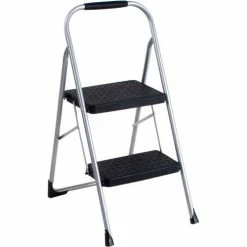 Cosco® Steel 2 Step Stool Ladder with Rubber Hand Grip, Type III -Ladders Sales Store COO 11308PBL1E