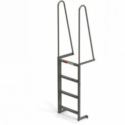 EGA Products EGA Steel Walk Through Dock Ladder, 4 Step Gray - MDT4