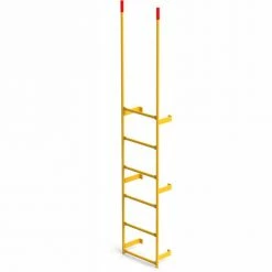 EGA Products EGA Steel Round Tube Dock Ladder, 6 Step Yellow - MRT-DT6