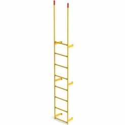 EGA Products EGA Steel Round Tube Dock Ladder, 8 Step, Yellow - MRT-DT8