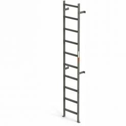 EGA Products EGA Steel Vertical Wall Mount Ladder W/O Rail Extensions, 10 Step Gray - MVMS10