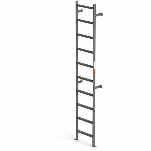 EGA Products EGA Steel Vertical Wall Mount Ladder W/O Rail Extensions, 10 Step Gray - MVMS10 3 EGA Products EGA Steel Vertical Wall Mount Ladder W/O Rail Extensions, 10 Step Gray - MVMS10