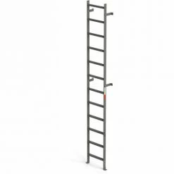 EGA Products EGA Steel Vertical Wall Mount Ladder W/O Rail Extensions, 12 Step Gray - MVMS12
