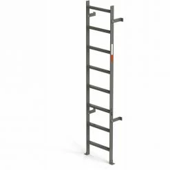 EGA Products EGA Steel Vertical Wall Mount Ladder W/O Rail Extensions, 8 Step Gray - MVMS8