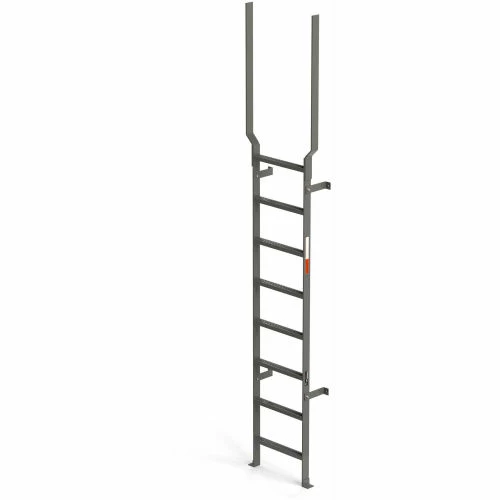 EGA Products EGA Steel Vertical Wall Mount Ladder W/ Rail Extensions, 8 Step Gray - MVMS8EX 3 EGA Products EGA Steel Vertical Wall Mount Ladder W/ Rail Extensions, 8 Step Gray - MVMS8EX