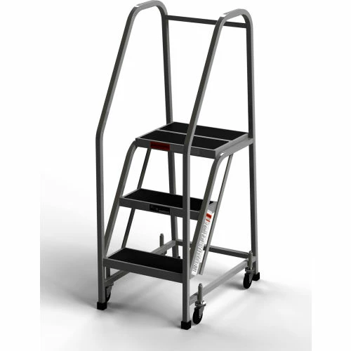 EGA Products EGA Office Ladder 3-Step Rubber Surface, Gray 450Lb. Capacity - F005-G 3 EGA Products EGA Office Ladder 3-Step Rubber Surface, Gray 450Lb. Capacity - F005-G