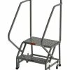 EGA Products EGA Steel Industrial Rolling Ladder 2-Step, 24" Wide Perforated, Gray, 450 lb. Cap. - L020 -Ladders Sales Store EGA B2144618