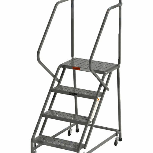 EGA Products EGA Steel Industrial Rolling Ladder 4-Step, 24" Wide Perforated, Gray, 450 lb. Cap. - L024 3 EGA Products EGA Steel Industrial Rolling Ladder 4-Step, 24" Wide Perforated, Gray, 450 lb. Cap. - L024