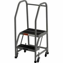 EGA Products EGA Steel Office Ladder 2-Step, 16" Wide Vinyl Covered, Gray, 450 lb. Cap. - F003-G
