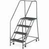 EGA Products EGA Steel EZY-Climb Ladder w/ Handrails 4-Step, 24" Wide Perforated, Gray, 450 lb. Cap. - R024 -Ladders Sales Store EGA R024