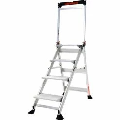 Little Giant® Jumbo Step Aluminum Ladder - 375 lb. Capacity, 4 Step - 11904 -Ladders Sales Store LTT 11904